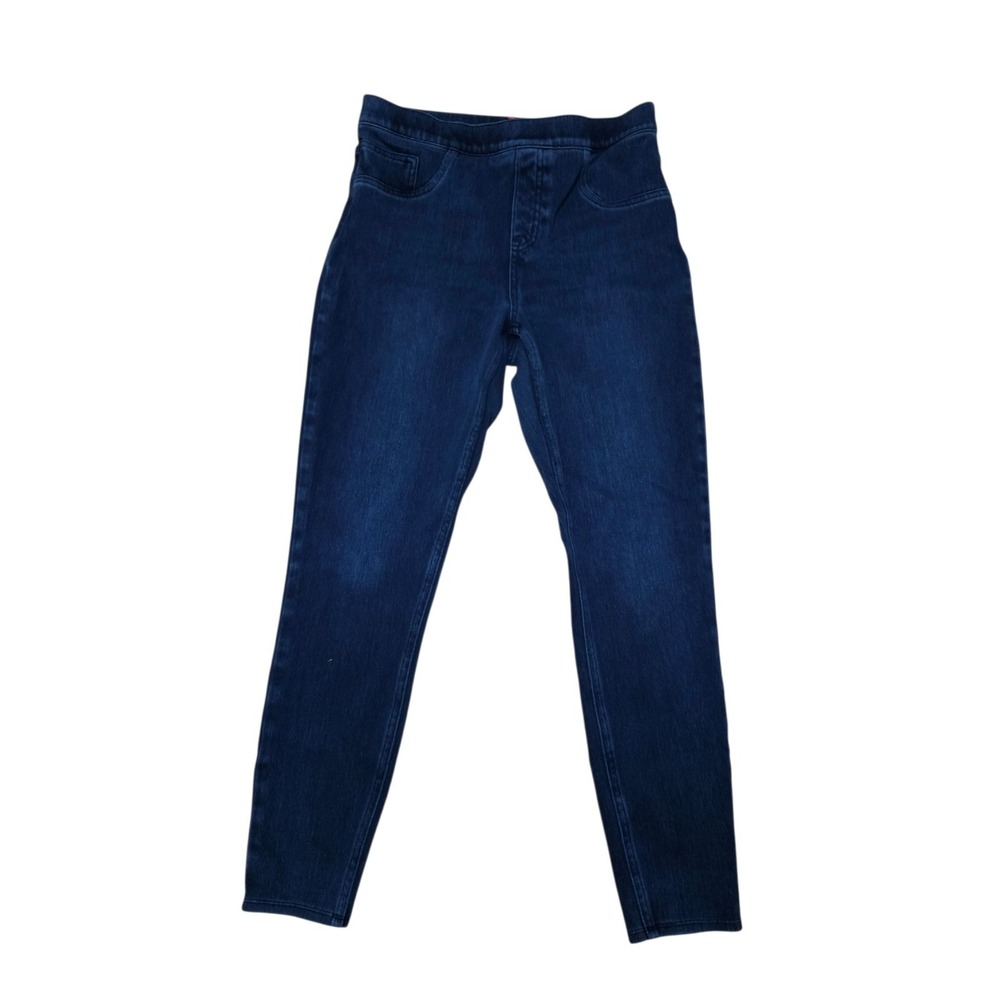 Spanx Size Large Jean-ish Ankle Leggings Dark Wash Indigo Blue Denim Pull On